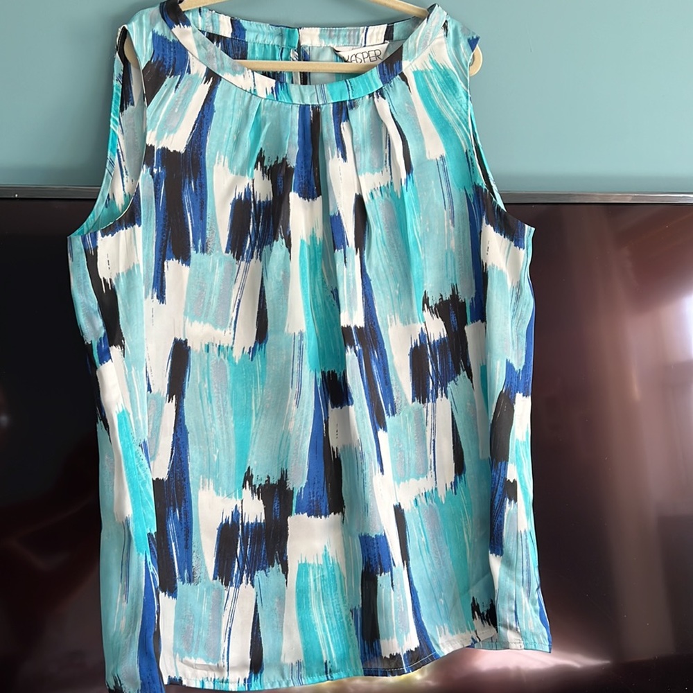 KASPER sleeveless top, 100 % silk, M